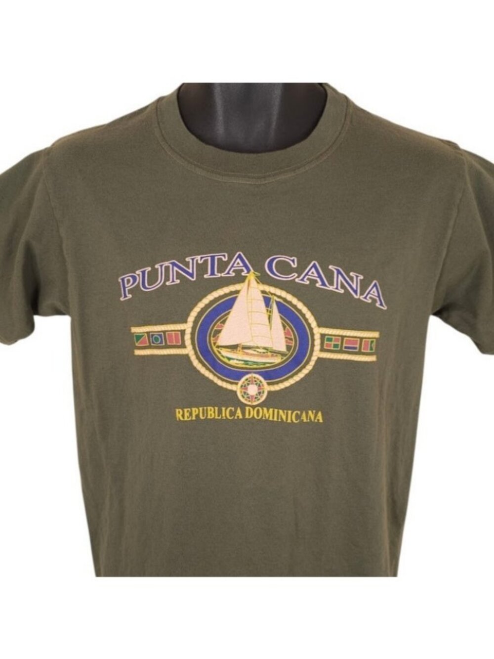 Punta Cana T Shirt Mens Size Medium Green Dominican Republic Travel Destination